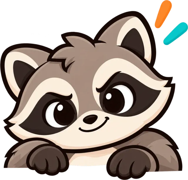 The Jezzarah raccoon peeking over the edge